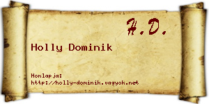 Holly Dominik névjegykártya